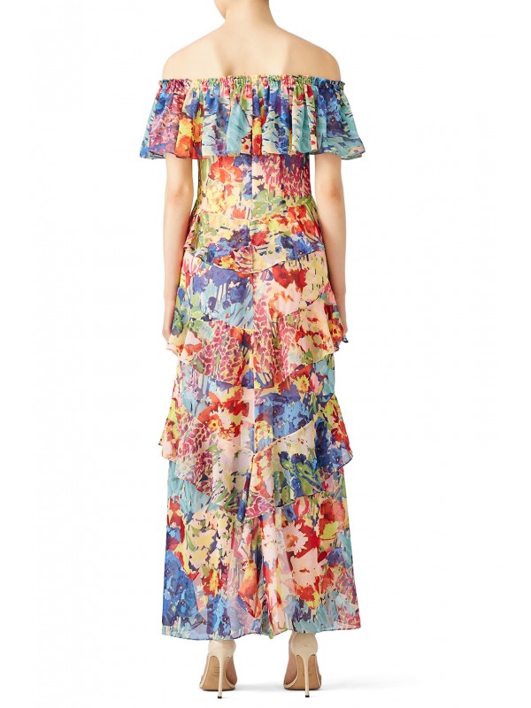 Multi Floral High Low Maxi