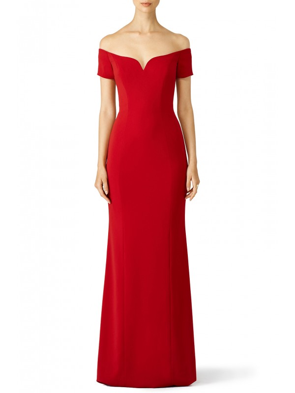 Red Sweetheart Off Shoulder Gown