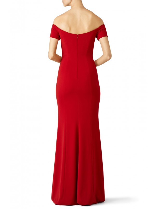 Red Sweetheart Off Shoulder Gown
