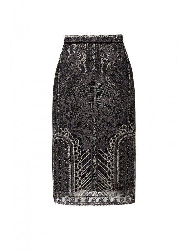 Silver Embroidered Skirt