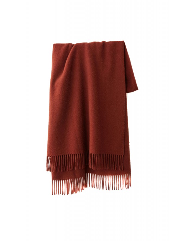 Fringed scarf brown