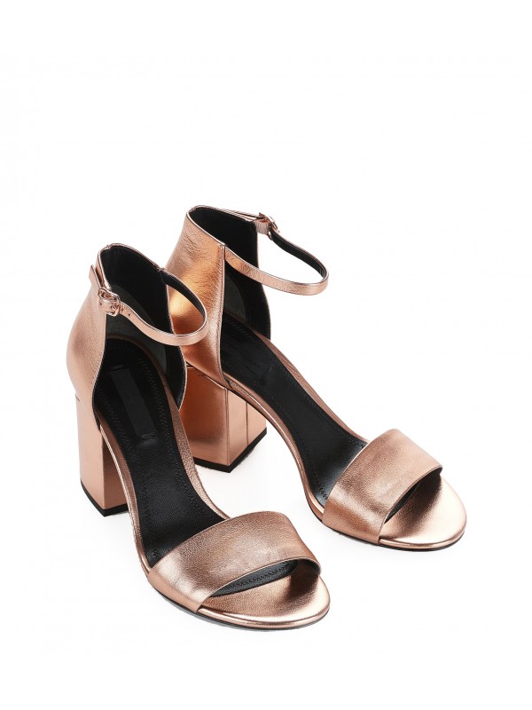ABBY METALLIC SANDAL WITH ROSE GOLD